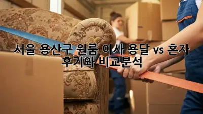 서울 용산구 원룸 이사, 용달 vs 혼자? 후기와 비교분석!